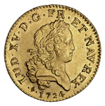France, 1724 L, Louis d'or (Au), Louis XV. Graded EF-AU