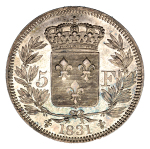 France, 1831, 5 Francs (Ag), Henry V; fully struck. Graded MS 63  by NGC.