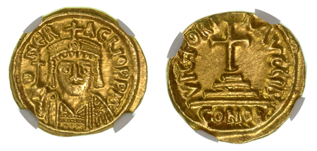 Byzantine Empire Heraclius, AD 610-641 AV Solidus (Au). Graded MS Strike: 4/5 Surface: 5/5 by NGC.