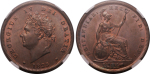 Great Britain 1825 (Cu) George IV. Penny. Graded MS 64 Brown by NGC