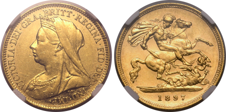 Australia - Half Sovereign - 1897 S - AU 58
