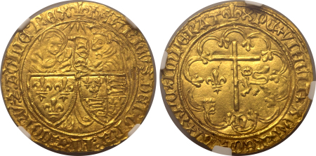 England (1422-50),  Anglo-Gal.  1 S'OR  Henry VI. Graded MS 66 by NGC