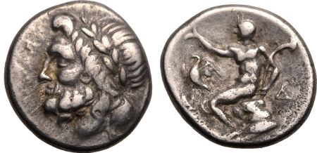 Ancient Greece Circa 175-168 B.C., Megalopolis (Arcadia) AR Triobol.  Graded VF